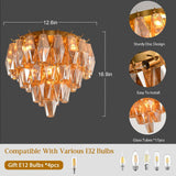 Modern Brass Ceiling Light for Dining Room, Gold Flush Mount Ceiling Lighting for Living Room, 4-Light Round Light Fixtures Chandelier for Bedroom, 17'' Semi Flush Mount Lights for Bathroom, Foyer A118-B0DXDT68RZ