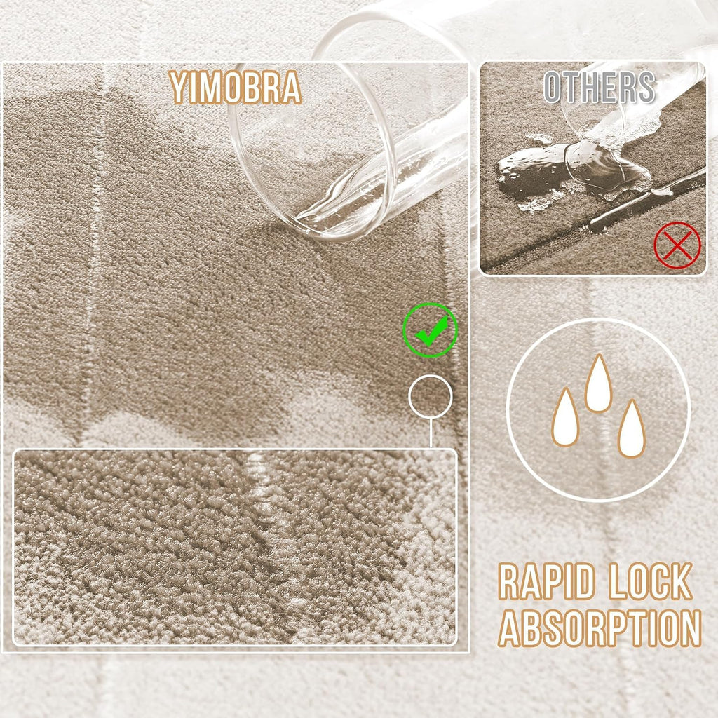 Memory Foam Bathroom Rugs Sets 2 Piece - Super Soft Absorbent Quick Dry Bath Mat Set, Machine Washable Non Slip Floor