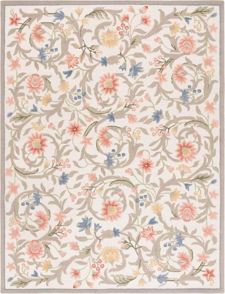 Chelsea Area Rug - 10' x 14', Ivory, Hand-Hooked French Country Wool