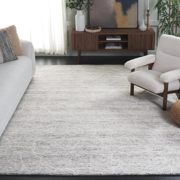 Metro Collection Area Rug - 10' x 14', Dark Grey & Ivory, Handmade Wool, Ideal for High Traffic Areas in Living Room