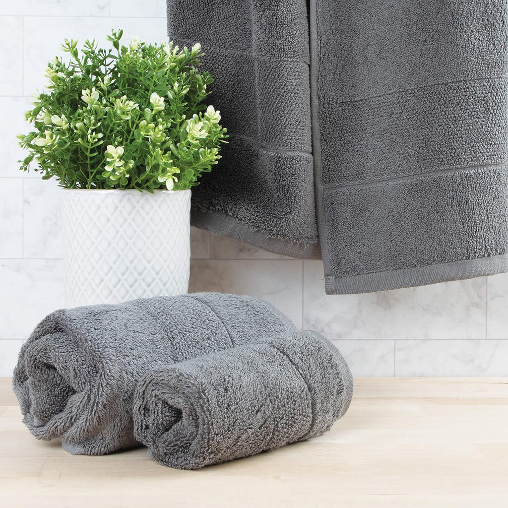 Aston & Arden Turkish Luxury Bath Towels (600 GSM, 30x60 in., 2-Pack), Thick Absorbent Color Block Soft Towels , Dark