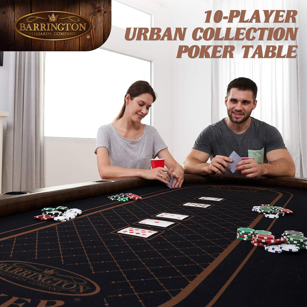 Barrington Poker Multiple Styles Folding Poker Table & Poker Table Top/Dining Table Collection, Durable Padded Rail