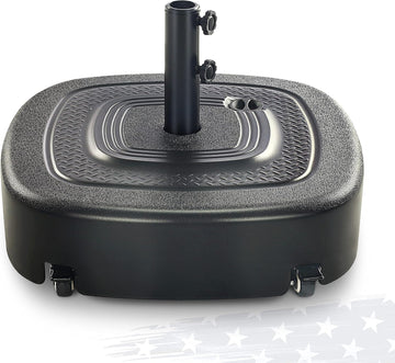 154lb Capacity Fillable Mobile Umbrella Base with 4 Wheels