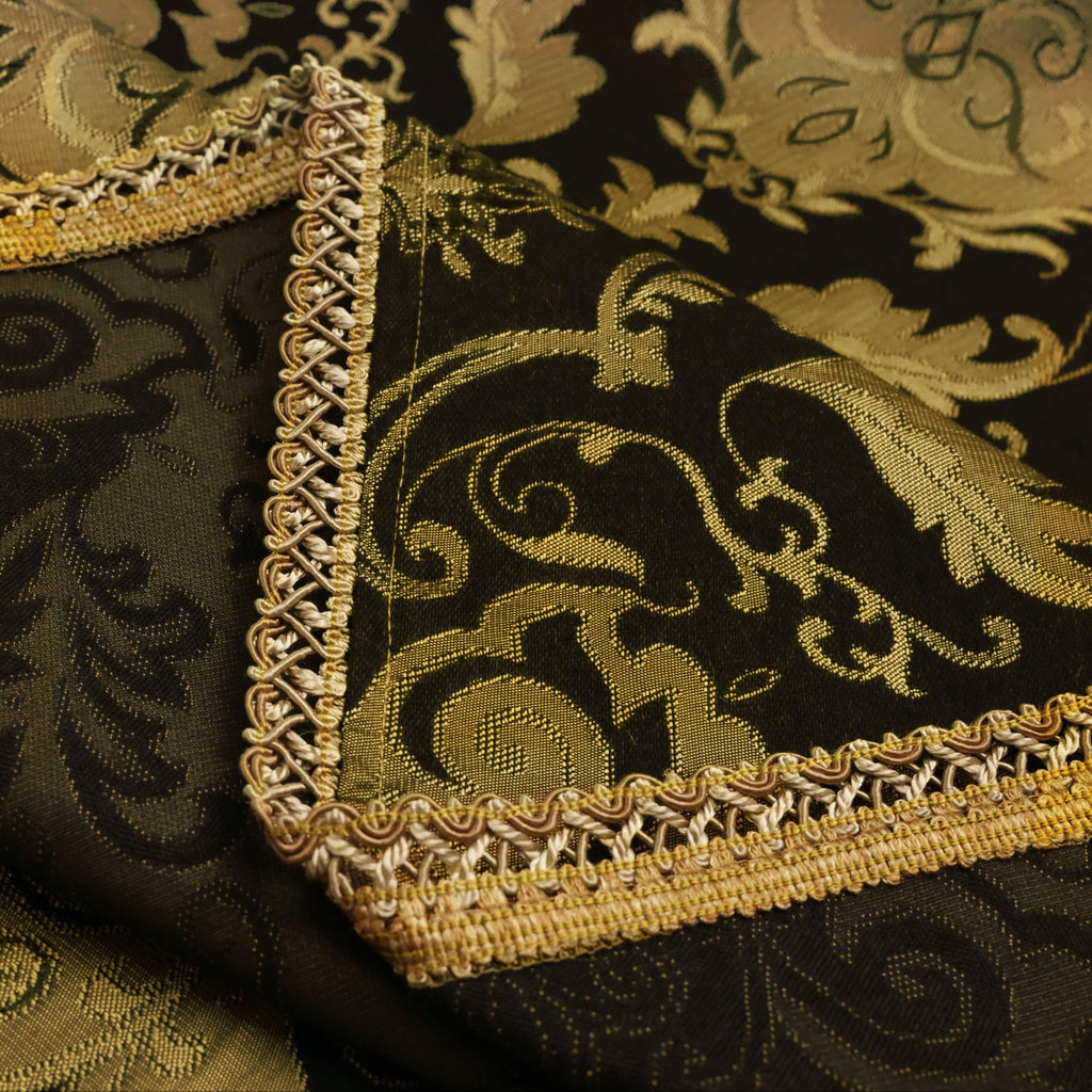 Luxury Rectangle Fabric Tablecloth 60x120 Inch, Black