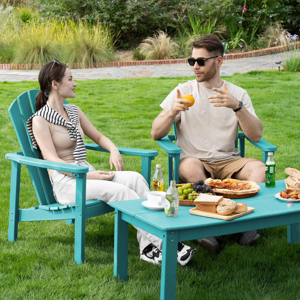 Stackable Adirondack Chairs Set of 2,Compact HDPE,Aruba | 26.3" Wide HDPE,380lb,All-Weather