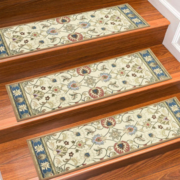 Non Slip for Wooden Steps, 30in x 8in Indoor Staircase Step Treads for Dogs, Reusable Stair Carpet Runner with TPR