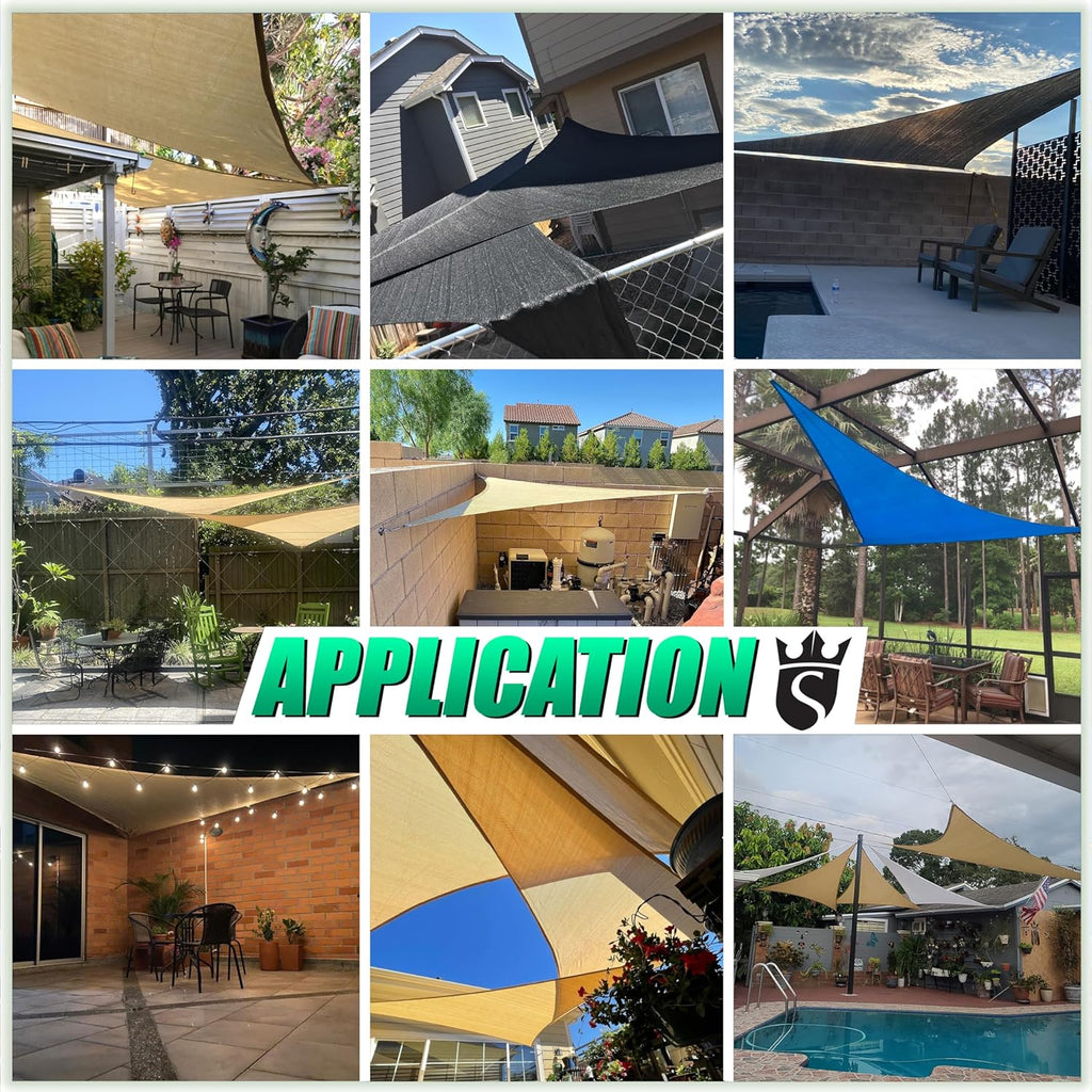 Beige 16' x 20' Sun Shade Sail Rectangle RSTAPRN1620-200GSM - Pergola Shade Sails Canopy - Canopy Mesh Fabric UV