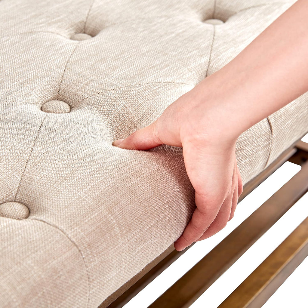 Entryway Shoe Bench, End of Bed Bench,Upholstered Button-Tufted Bench , Fabric Ottoman Bench , Padded Bench with