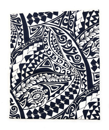 Navy/White Honu Tribal Hawaiian Print Fabric by The Yard