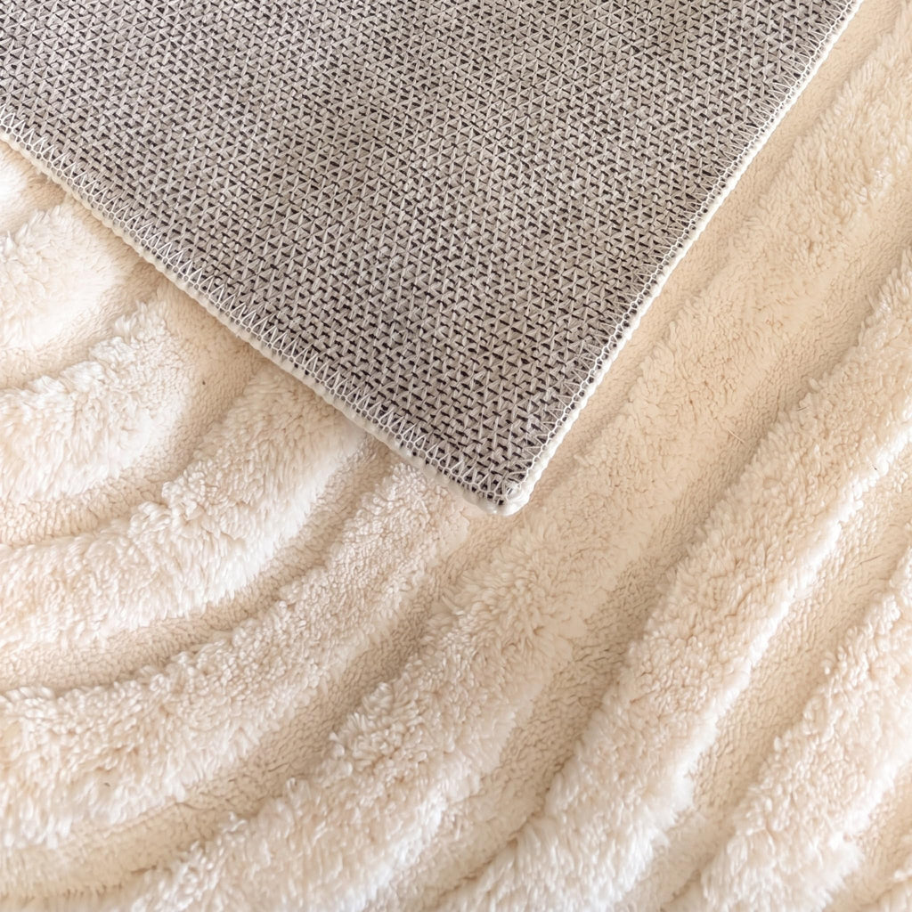 Beige Geometric Solid Area Rug, Washable Living Room Rug