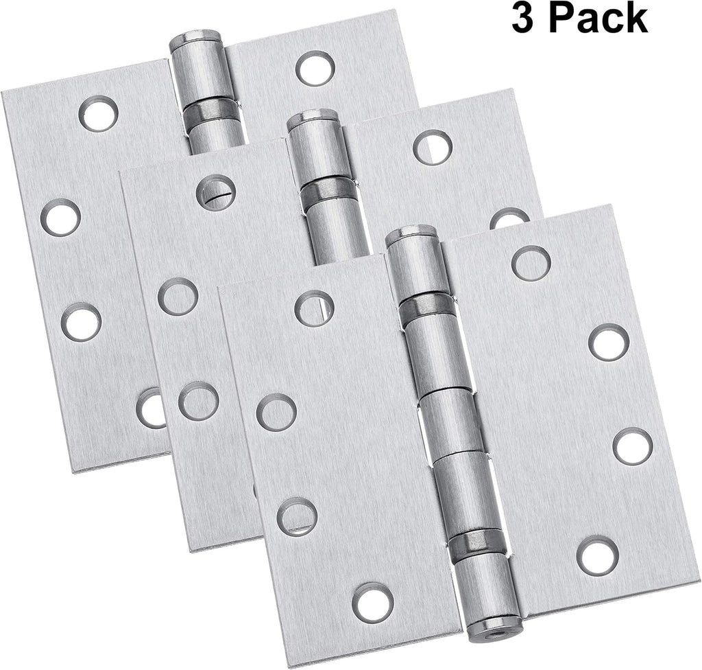 Door Hinges, Heavy Duty 4.5x4.5 Full Mortise Ball Bearing Design for a Smooth Quiet Swing