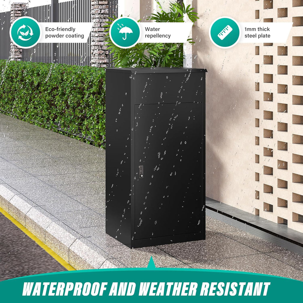 Large Package Delivery Box with Combination Lock,Parcel Drop Boxes Secure Storage, Anti-Theft Steel Parcel Box