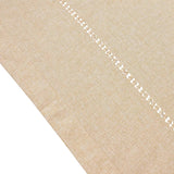 Solid Beige Color Double Hemstitched Dining Oval Tablecloth (Beige, Oval 60x120 inches)
