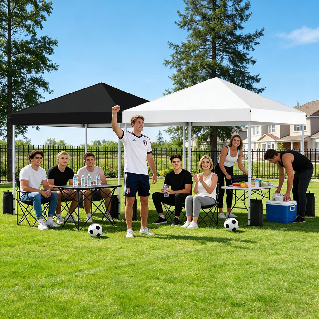 10x10 Pop Up Canopy Tent, One Push Setup, Instant Portable Events, Parties & Camping with 8 Stakes