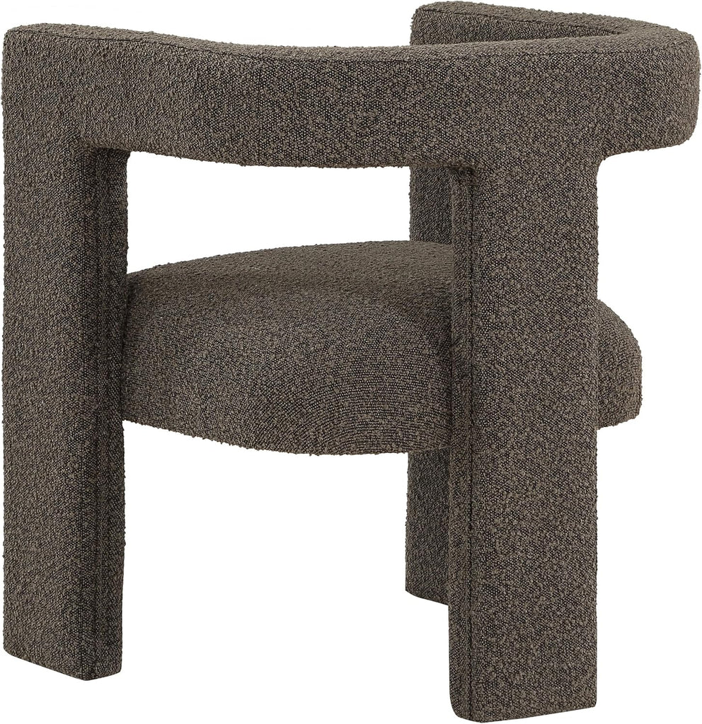 Furnishings - Petra - Boucle Upholstered Accent Chair Curved Arms and Cushioned Seat - Contemporary Style
