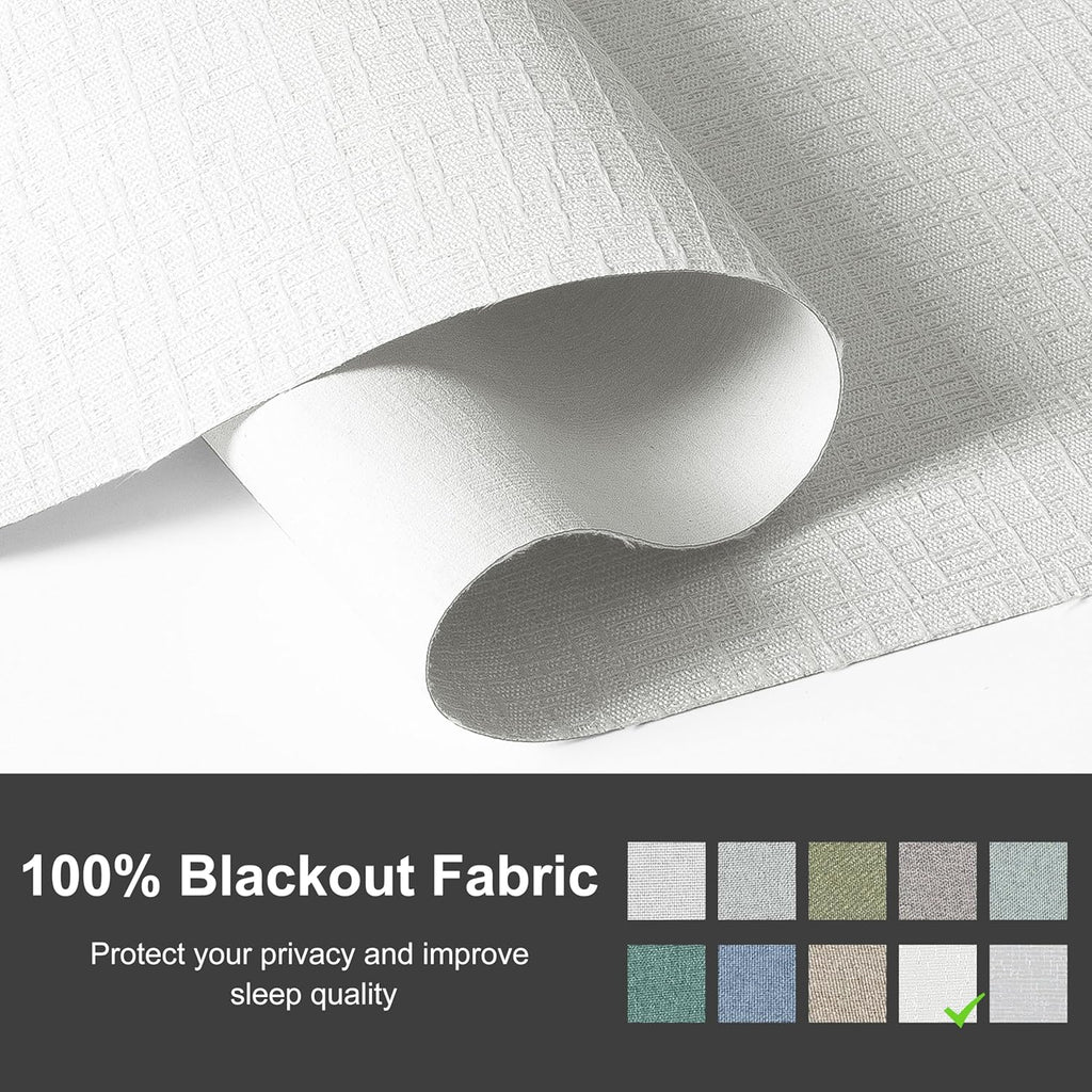 Cordless Roman Shades for Windows - Custom Size Off-White, Blackout Roman Shades Fabrics, Roman Blind for UV