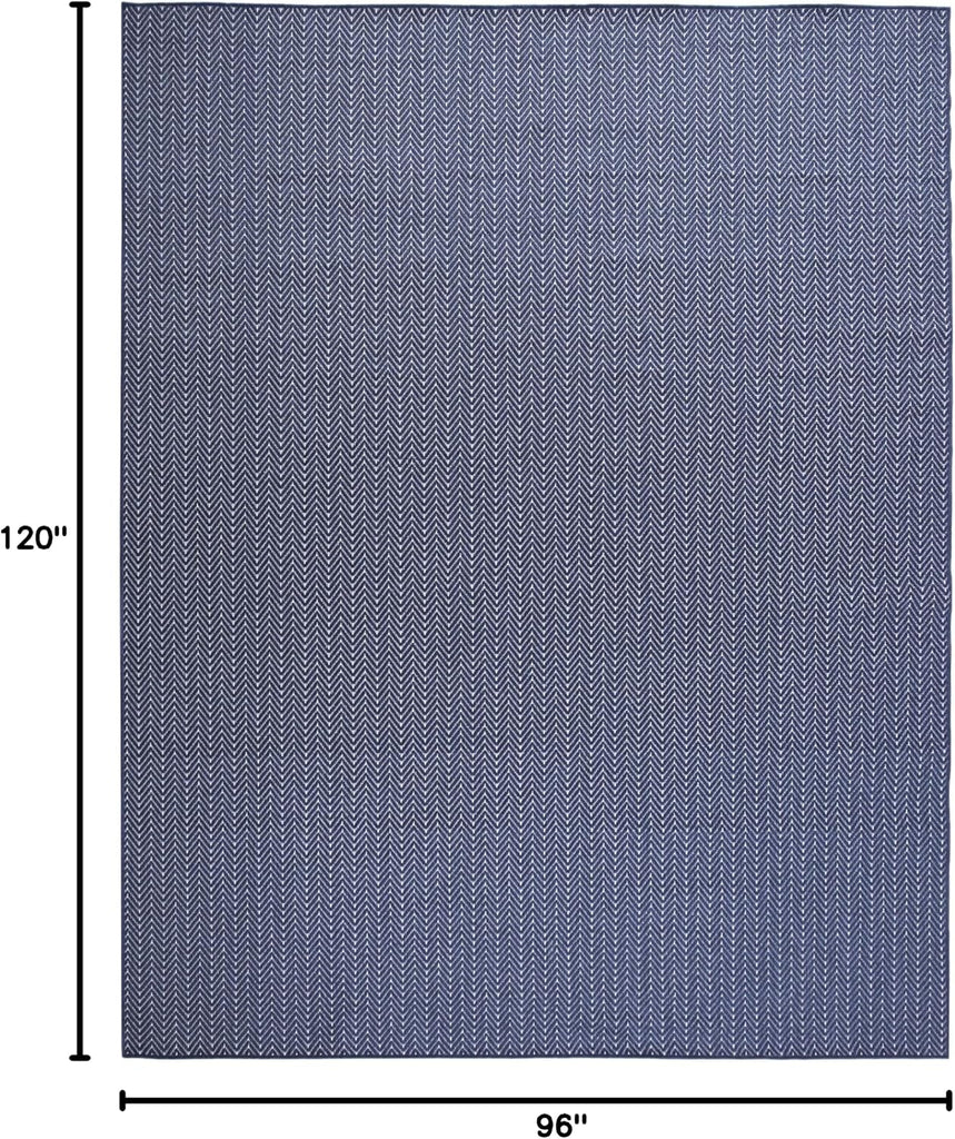 Home Horizon Indoor/Outdoor Navy 8' x 10' Area Rug - Easy Clean, Non Shedding, Bed Room, Living Room, Dining Room