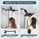 High Pressure Shower Head with Handheld, Oil Rubbed Bronze Dual Showerhead Combo with Rainfall Spray