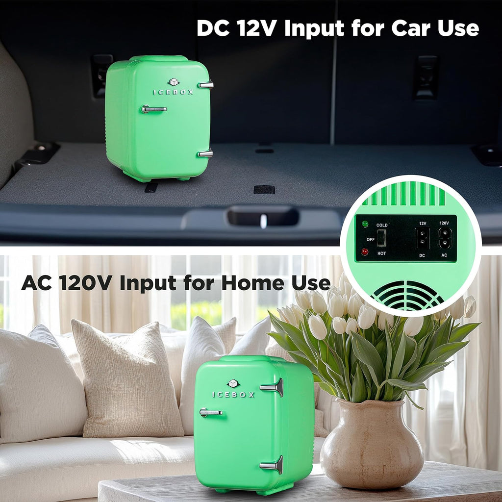 IBMF4MNT Mini Fridge For Bedroom, Skincare Refrigerator, Portable Cooler & Warmer for Makeup, for Office & Home, Mini