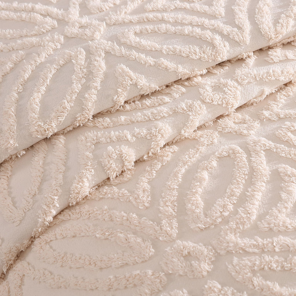 Wedding Ring Queen Cotton Chenille Bedspread, Blush