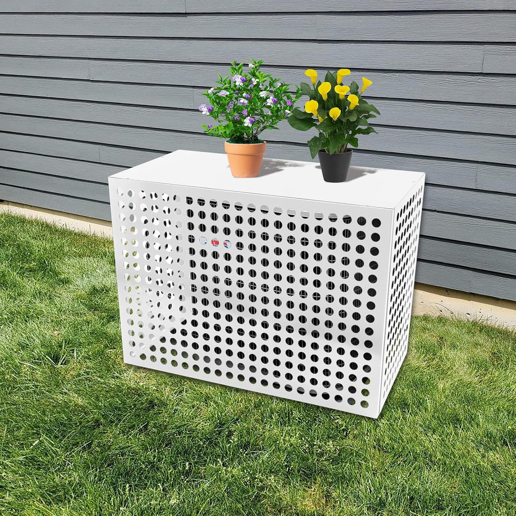 Air Conditioner Fence, Air Conditioner Fence for Outdoor Units, Privacy Fence Cover for A/C Conditioning Unit - White