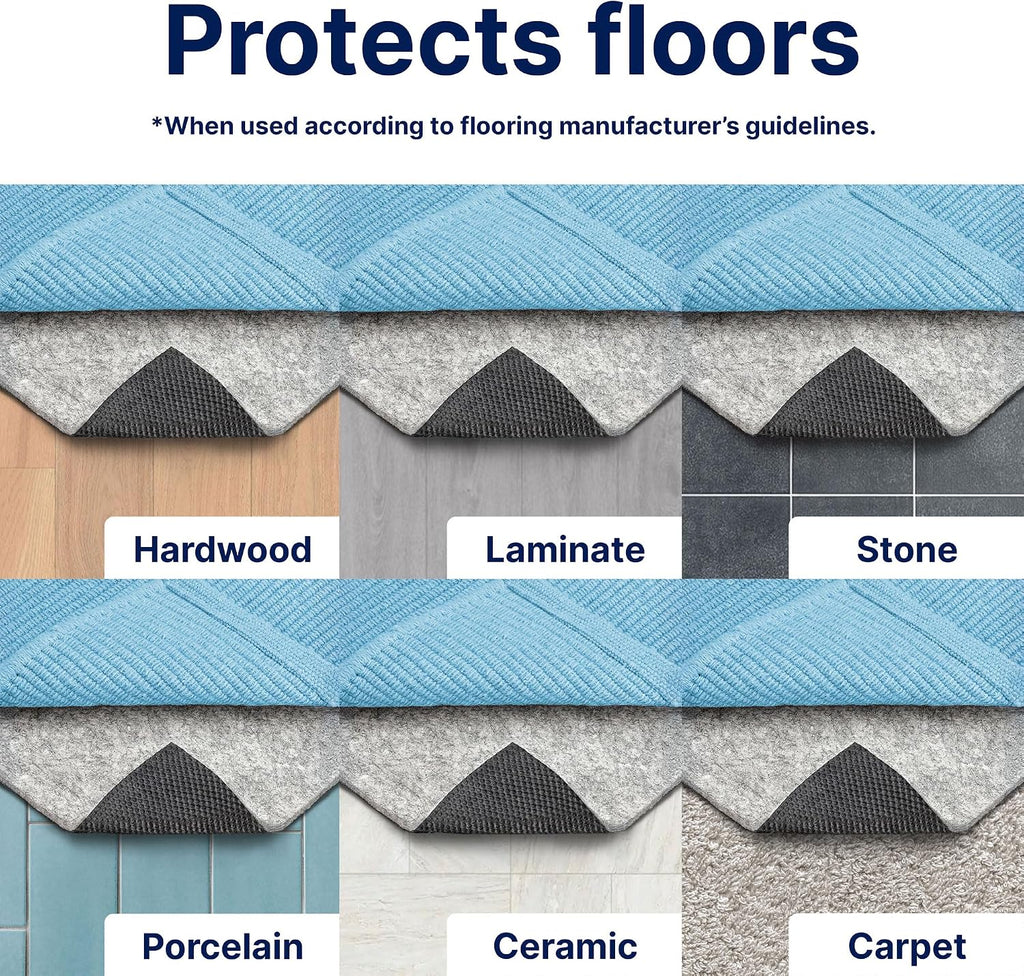 Dual Surface - 9'x12' - 1/2" Thick - Felt + Rubber - Non-Slip Backing Rug Pad - Adds Comfort and Protection - Set of 108