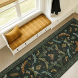 8 ft Long Hallway Runner Rug - Boho Green Rug for Kitchen Floor, Entrance Indoor, Washable Wide Runn