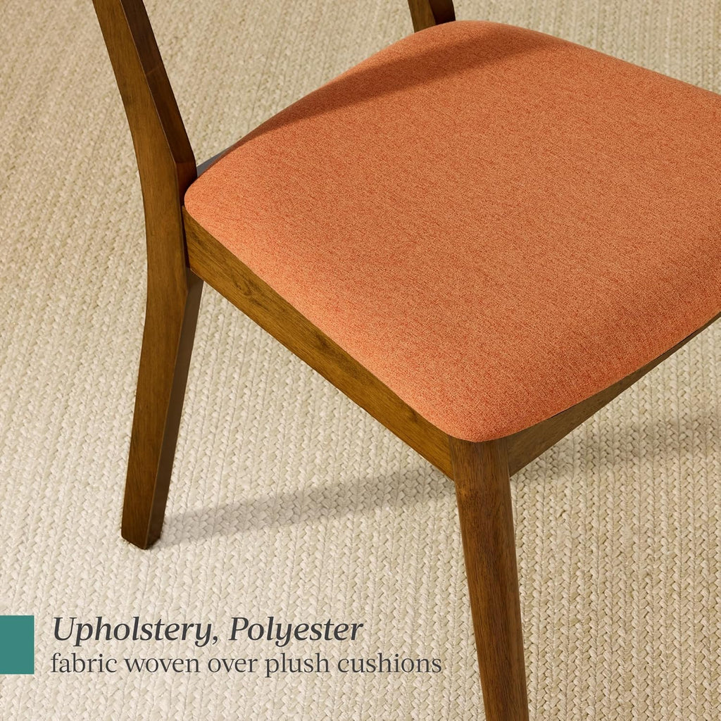 Best Choice Products Dining Chairs Set of 2, Mid-Century Modern Upholstered Wood, Armless w/Seat Cushion
