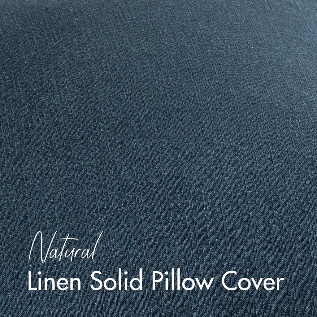 Linen Solid Euro Throw Pillow Covers 24x24 Inch Navy Blue