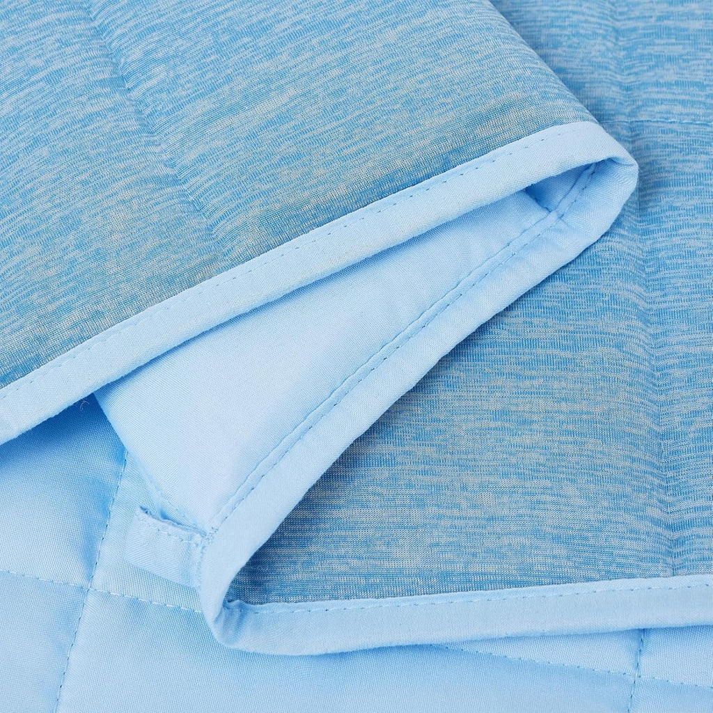 2 PCS Weighted Trow Blanket, Super Cozy Flannel Grey Weighted Blanket 60" x 80" 15 Pounds and 10 LBS Blue Cooling