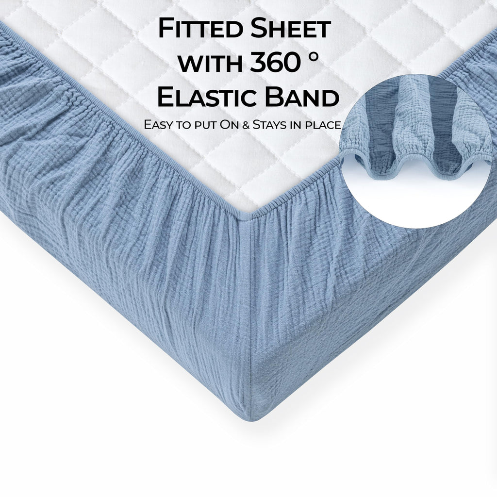 Mini Muslin Crib Sheets, 100% Cotton Mini Crib Sheets, 2 Pack