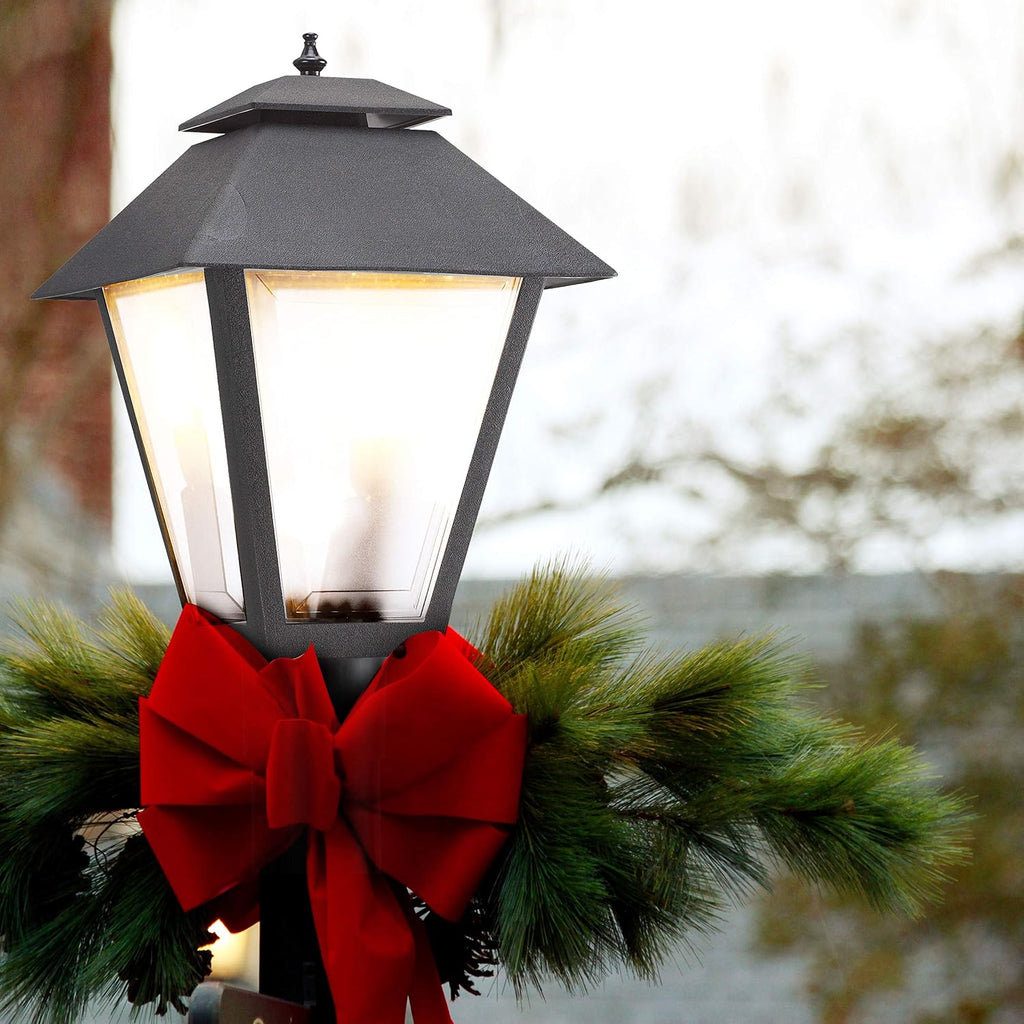 Polycarbonate One Light Outdoor Post Lantern Outside Lighting, Black Finish, 1-Light, cETL Listed