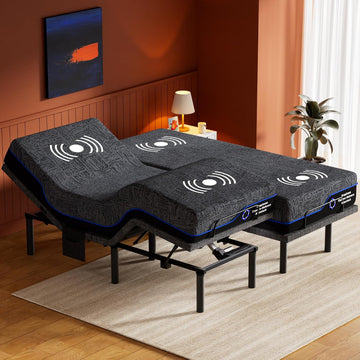 Amada Split King Adjustable Bed Frame with Massage & Wireless Remote, Zero Gravity, Head & Foot Incline, Electric