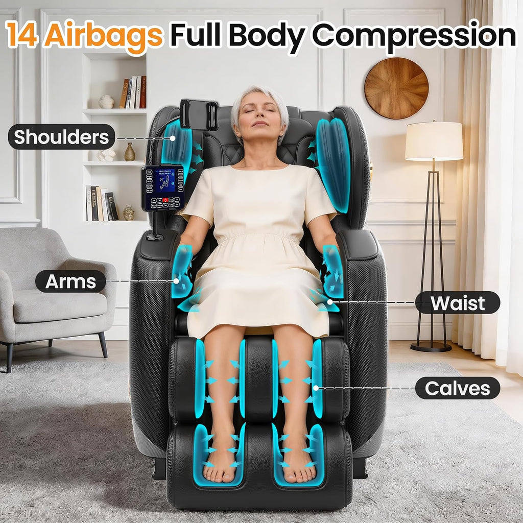 Massage Chair Full Body, Zero Gravity Massage Recliner with Deep Kneading Shiatsu Massage, Foot Roller Reflexology