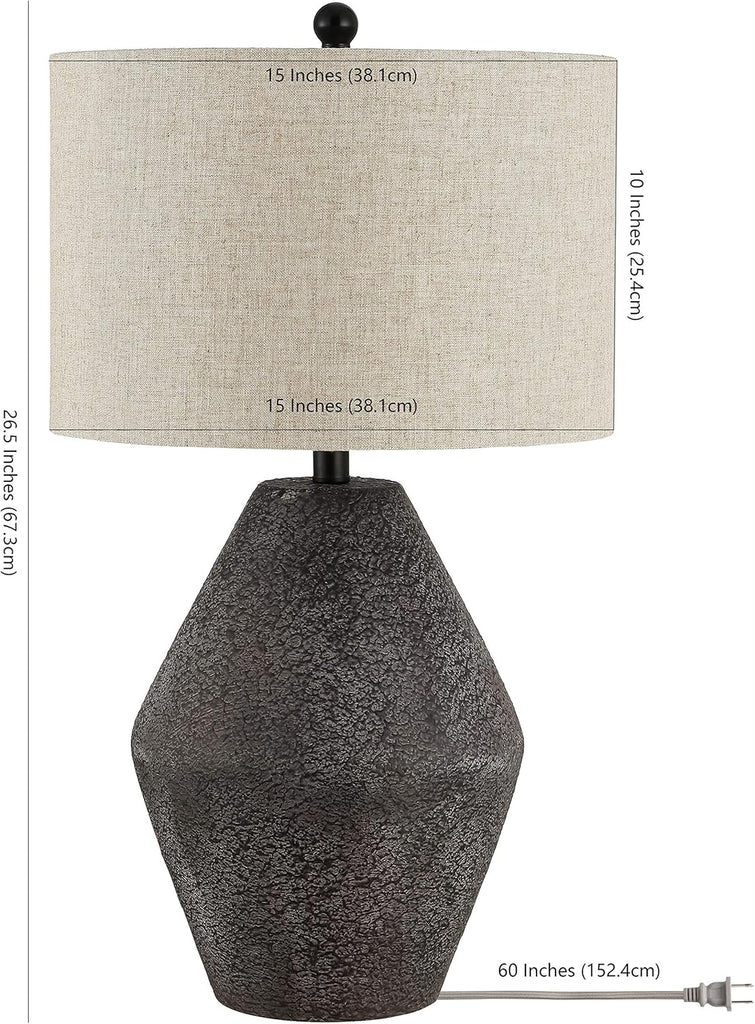 Ersta Brown Modern Rustic Farmhouse Table Lamp, 27-Inch Accent Lamp (TBL4367A)