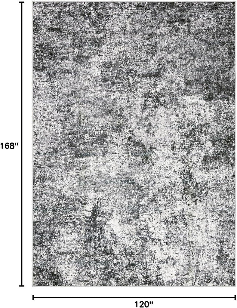 Area Rug Living Room Rugs 10x14 Washable Abstract Grey Carpet