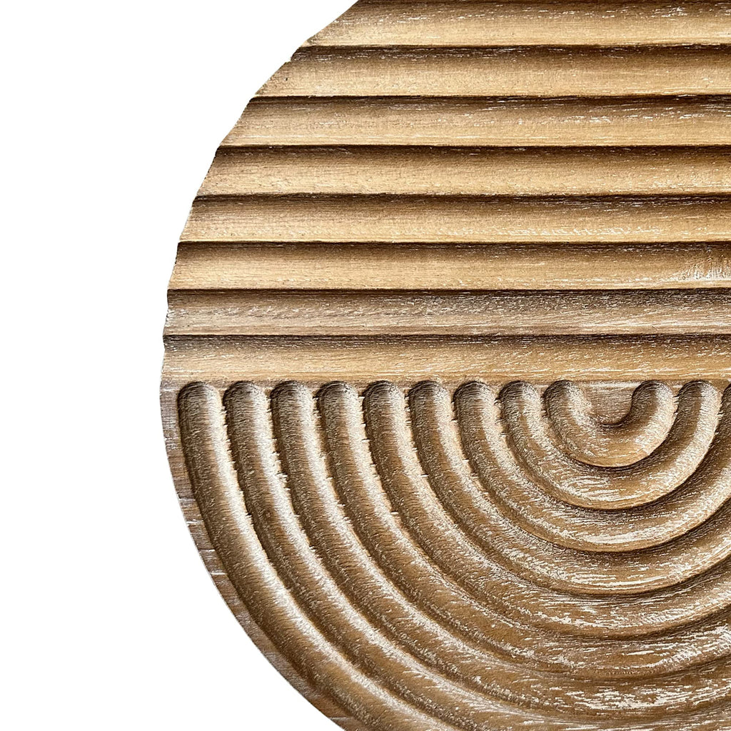 Hand-carved Wood Wall Decor featuring Artistic Round Design for Farmhouse and Country-style Interiors | Wall Art