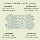 CPC Block Print Tablecloth Agate Green 90"x60" Rectangular 100% Cotton Reusable Table Cover, Everyda