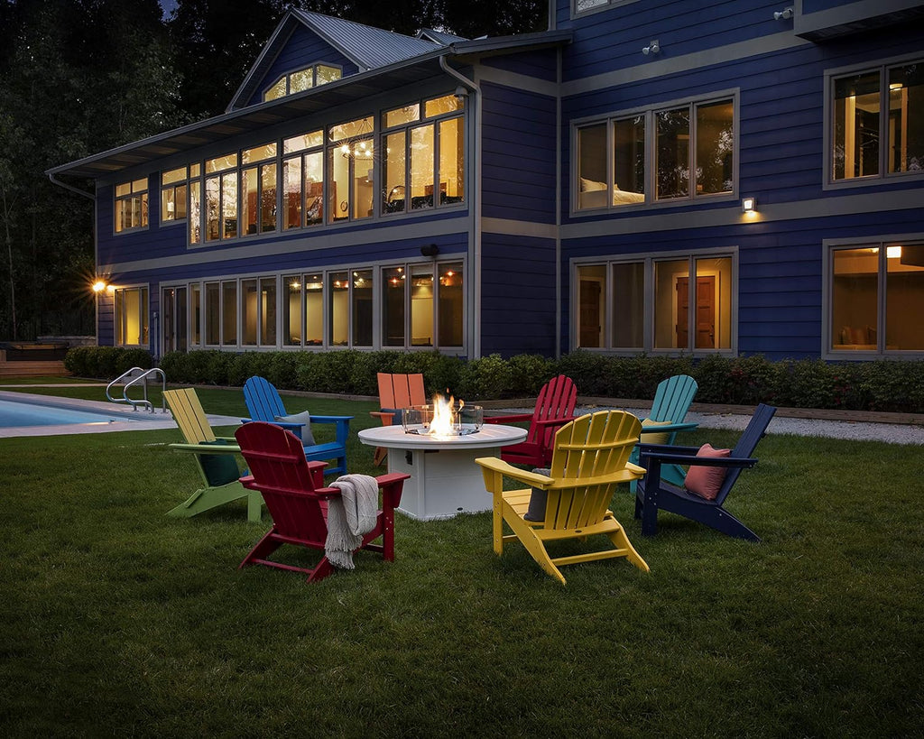 Vineyard Adirondack Chair, Outdoor Patio Furniture, All-Weather Composite, Pool Deck Garden Chair, Made in USA, Slate
