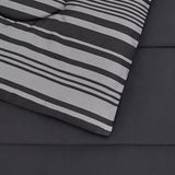 5-Piece Lightweight Microfiber Comforter Set with Sheets, Bed-in-a-Bag, Gray Calvin Striped Bedding, Twin/Twin XL