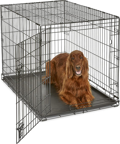 42-Inch New World Crate for Large Breeds, 71-90 lbs, Single Door Folding Dog Crate, Leak-Proof Tray & Secure Latch