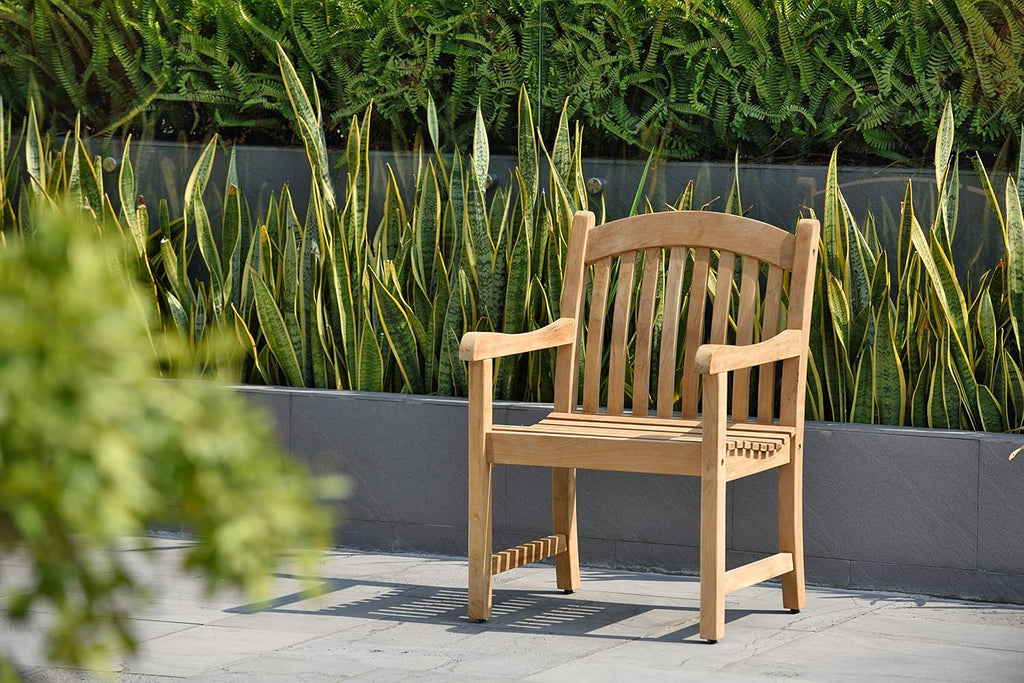 Geneve 5-Piece Patio Rectangular Dining Table Set | Certified Teak | Ideal for Outdoors and Indoors