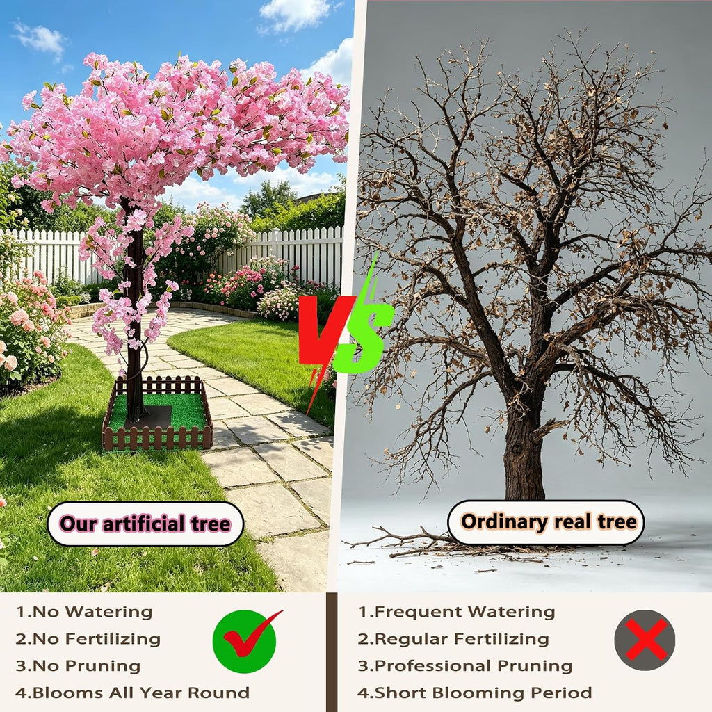 10FT Tall Artificial Cherry Blossom Trees Large for Indoor Outdoors,Fake Japanese Cherry Blossom Tree Light Pink