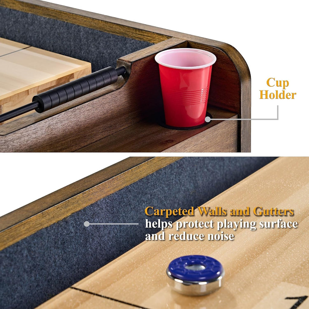 12' Coventry Scratch-Resistant Shuffleboard Table | 12ft industrial-style shuffleboard, scratch-resistant playfield