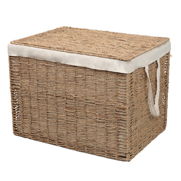 Reed Laundry Hamper Handwoven Seagrass 29.1 Gal 17.7" H, Natural