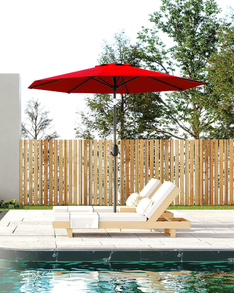 Patio Umbrella Outdoor, Market Umbrella, Table Umbrella with Push Button Tilt and Crank