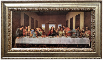 Last Supper Wall Decor 37.5 X 23 Inches, Leonardo Da Vinci Reproductions, Museum Look Art Framed, Artist's Acrylic