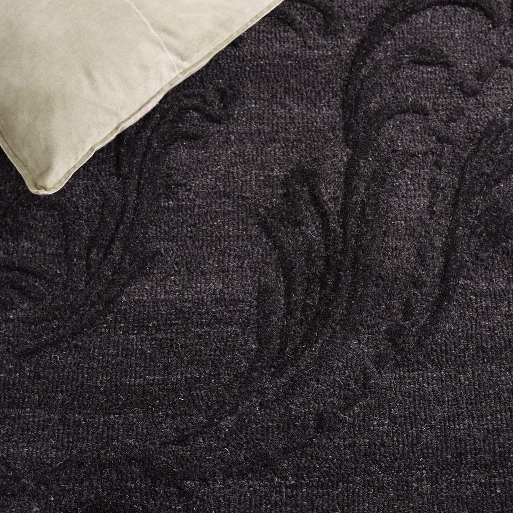 Area Rug 8x10 - Jardin - Large - Black, Handmade Wool
