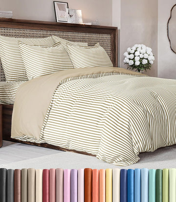 Duvet Cover Set - Extra Soft Duvet Cover with 2 Pillow Shams - Hotel Luxury Easy Care & Fade Free
