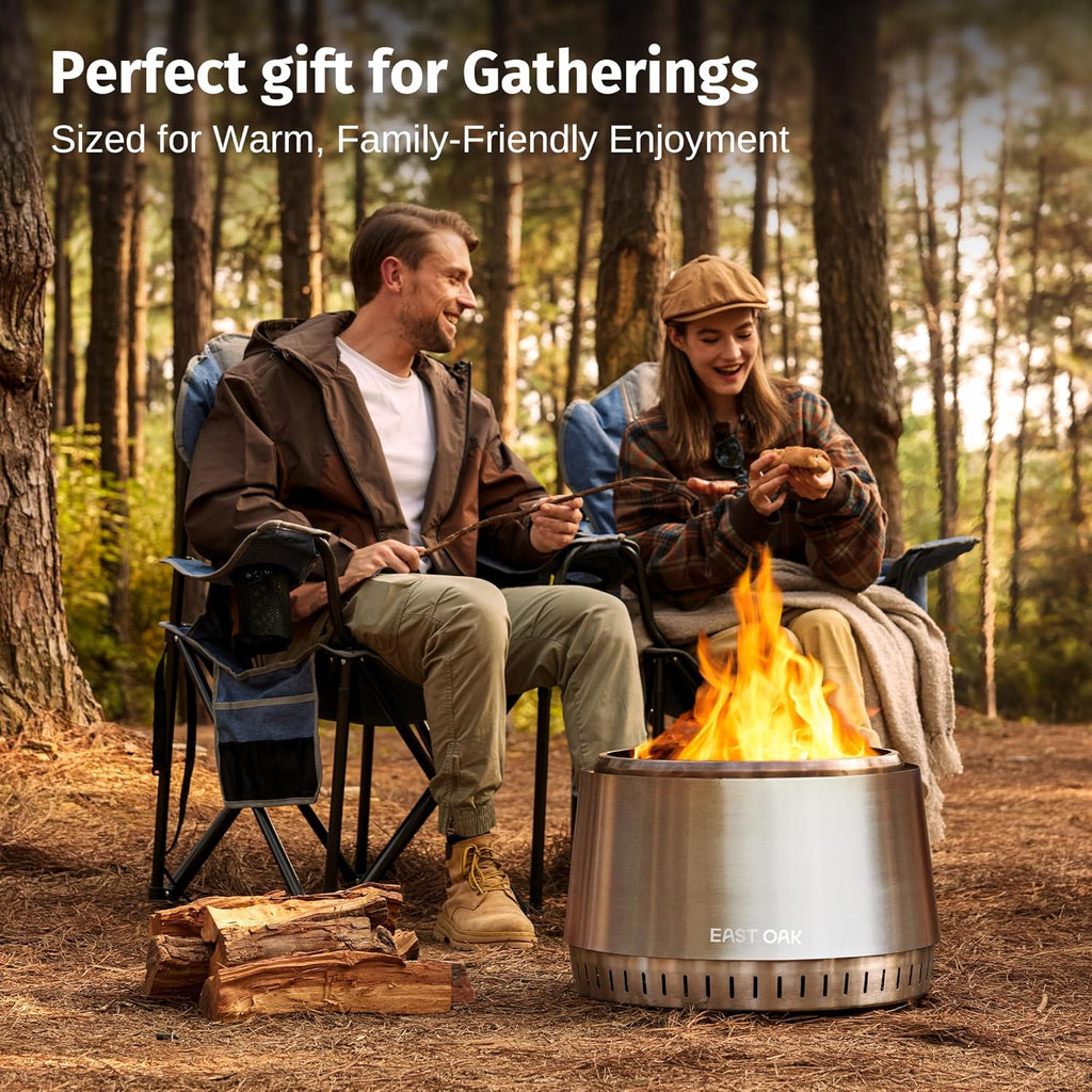 Fuoco Smokeless Fire Pit 21'' for Patio and Outdoor, Stainless Steel Firepit Wood Burning Fireplace with Carrying Bag, Portable Outdoor Fire Pit with - Image 4